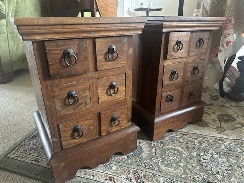 Pair solid wood bedside - pair,