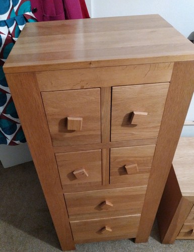 Oak drawer tallboy - oak, chest